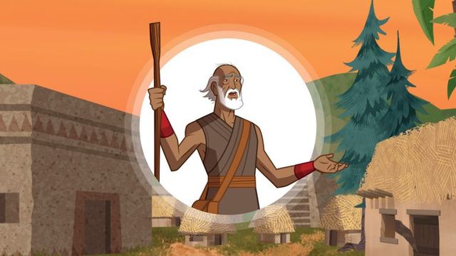 Official illustrated story preview of Abinadi holding a staff