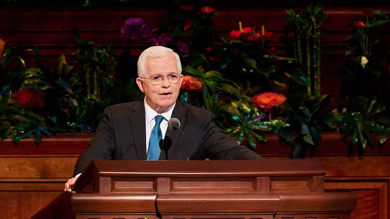 Elder Matthew L. Carpenter speaking in general conference