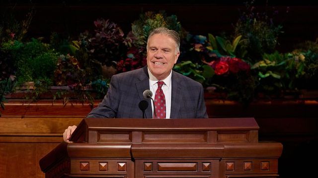 Brother Bradley R. Wilcox speaking at October 2024 general conference