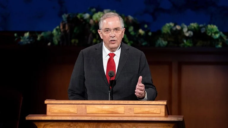 Elder Neil L. Andersen speaking in General conference · April 2020