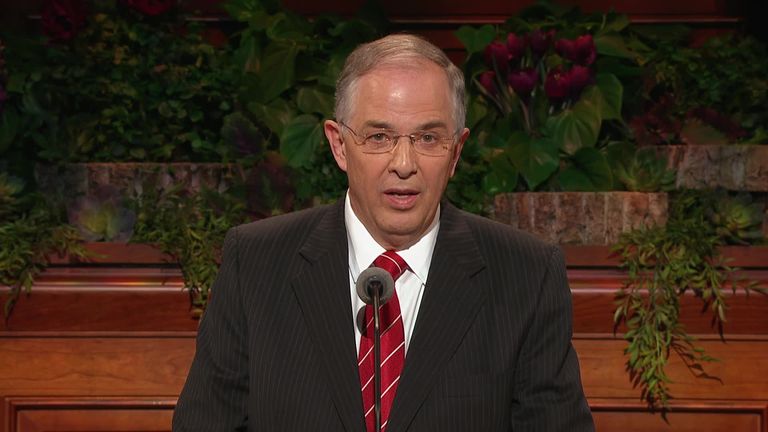 Elder Neil L. Andersen speaking during general conference