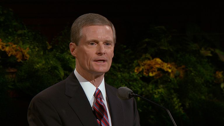 Elder David A. Bednar speaking in general conference